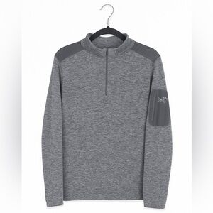 Greg Norman Golf Pullover 1/4 Snap Button Mens Size Medium Logo Gray Athletic